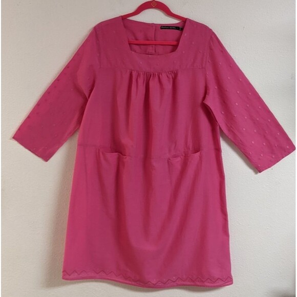 GUDREN SJODEN Women's Pink Organic Cotton Lightweight Comfy Dress Large - Picture 1 of 14
